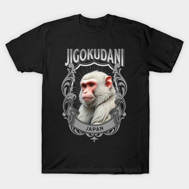 Cute Snow Monkey of Jigokudani: Sukajan-Inspired T-shirt T-Shirt by CoffeeBrainNW